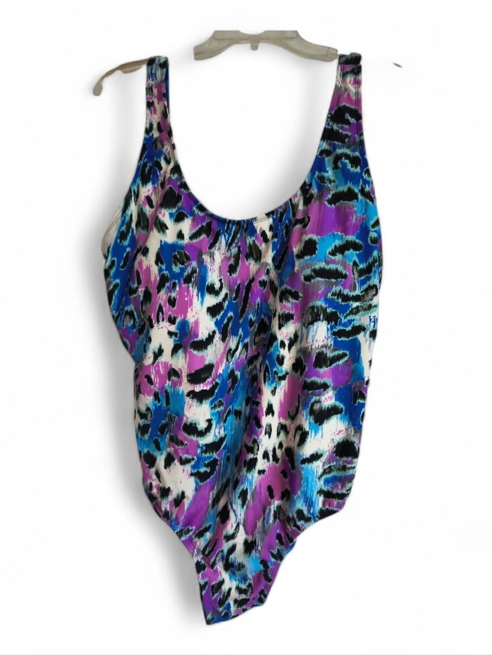 Catalina VTG 90s Cheetah Abstract Multicolor Bathing Suit Plus Size 2X Swim Wear